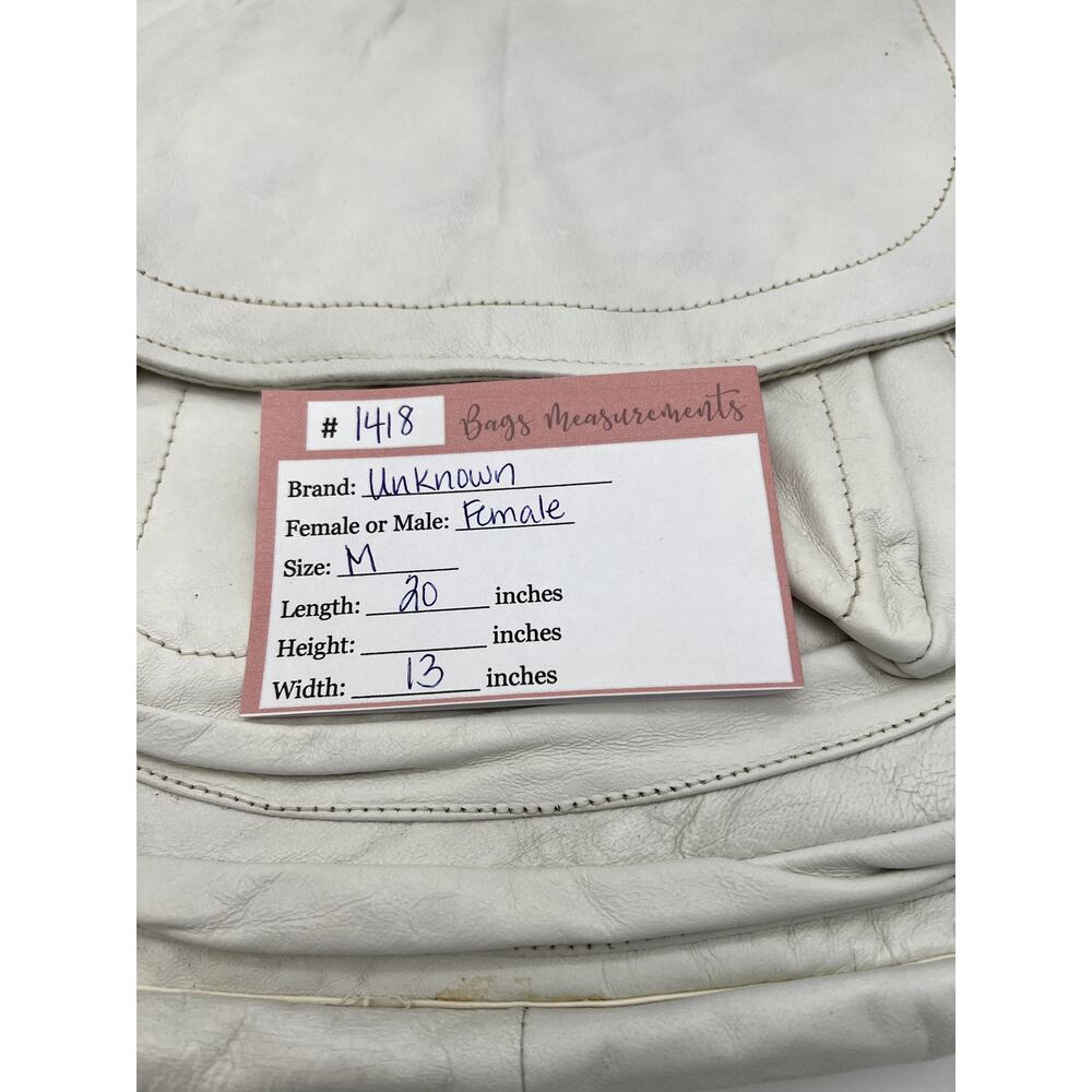 Vintage White Faux Leather Adjustable Snap Strap Messenger Bag Made In Lebanon - Picture 9 of 9